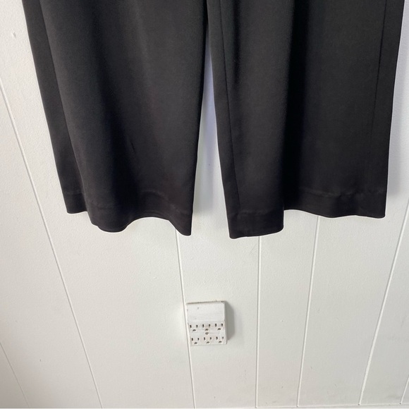 Alice + Olivia Black Wide Leg Dress Pants Size 8 Satin Stretch Waist Altered * - Picture 6 of 15